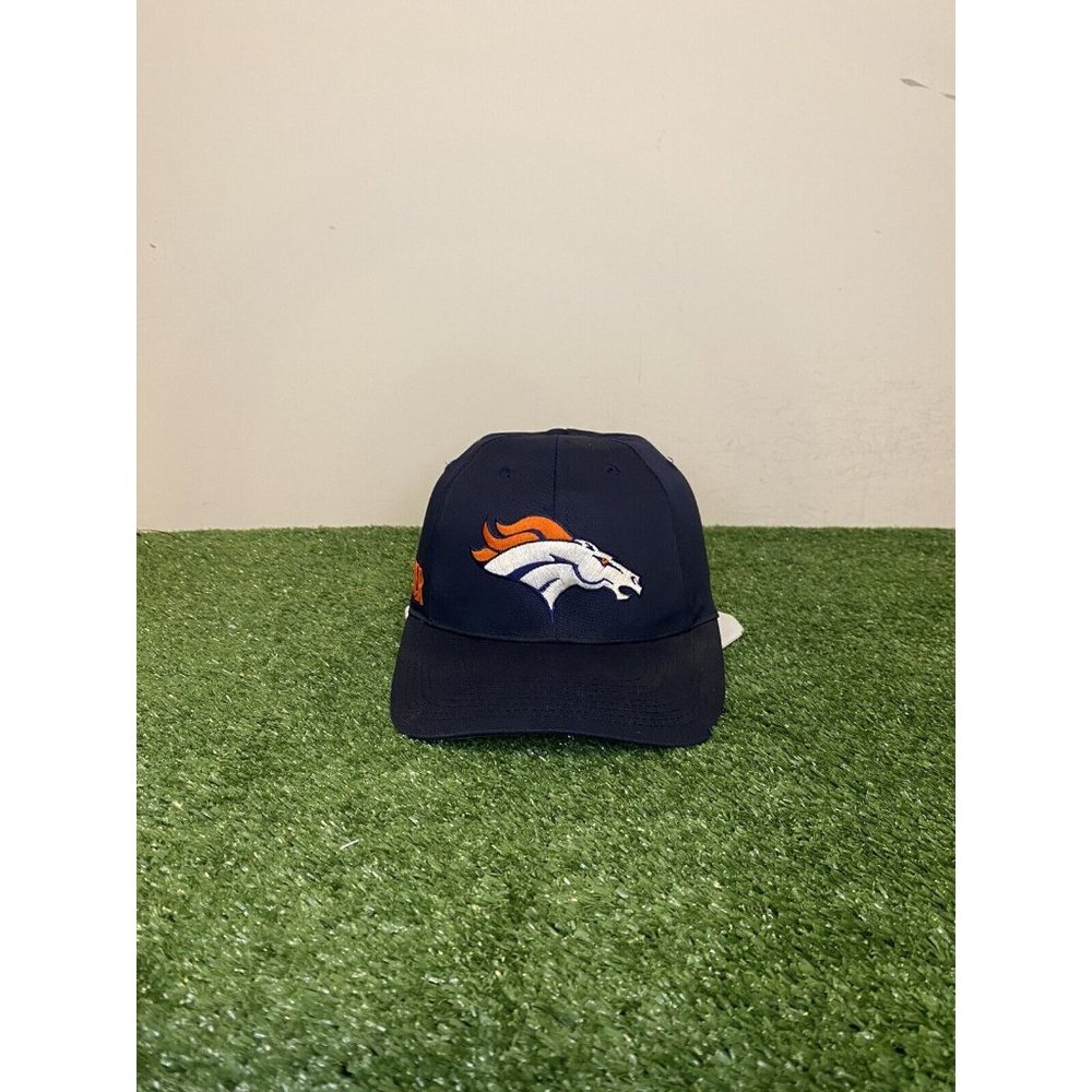 Vintage Denver Broncos hat cap snap back block head blue 90s Twins Enterprise